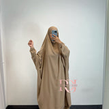 Jilbeb 2 pieces jupe soie de medine, couleur beige foncé