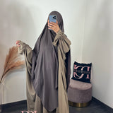 Khimar soie de Medine, couleur marron glacé (2 longueurs)