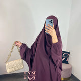 Jilbeb 2 pieces jupe soie de medine, couleur prune