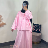Ensemble popeline coton, couleur rose
