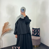 Ensemble popeline coton, couleur noir