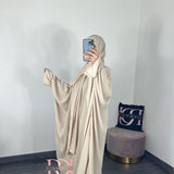 Abaya Siara avec hijab integré, couleur beige creme
