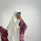 Khimar 2 voiles en soie de medine, couleur blanc (option niqab)