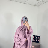Abaya Siara avec hijab integré, couleur mauve