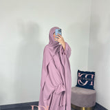 Abaya Siara avec hijab integré, couleur mauve