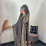 Khimar soie de Medine, couleur marron glacé (2 longueurs)
