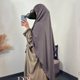 Khimar soie de Medine, couleur marron glacé (2 longueurs)