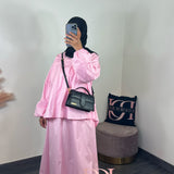 Ensemble popeline coton, couleur rose