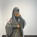 Jilbeb émirati 2 pièces jupe, couleur gris foncé
