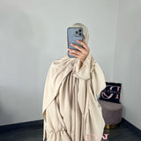 Abaya Siara avec hijab integré, couleur beige creme
