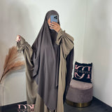 Khimar soie de Medine, couleur marron glacé (2 longueurs)