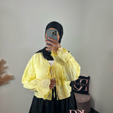 Blouse broderie, couleur jaune