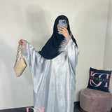 Abaya shiny plume, couleur gris
