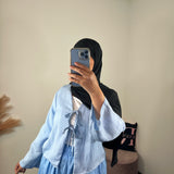 Blouse noeud, couleur bleu ciel