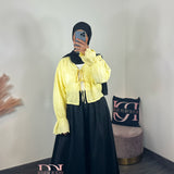 Blouse broderie, couleur jaune