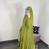 Jilbeb Inaya 1 pièce (soie de medine), couleur vert amande