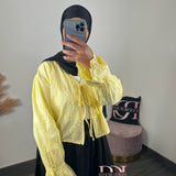 Blouse broderie, couleur jaune