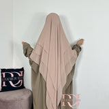 Khimar mousseline 3 voiles, couleur beige sable