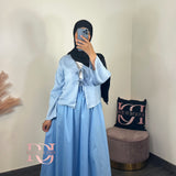Blouse noeud, couleur bleu ciel