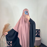 Khimar jersey premium, couleur vieux rose