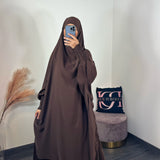 Jilbeb émirati 2 pièces jupe, couleur marron chocolat
