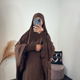 Jilbeb émirati 2 pièces jupe, couleur marron chocolat