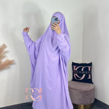 Jilbeb 2 pieces jupe soie de medine, couleur lilas-pastel