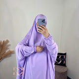 Jilbeb 2 pieces jupe soie de medine, couleur lilas-pastel