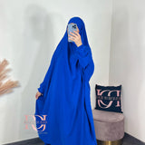 Jilbeb 2 pieces jupe soie de medine, couleur bleu roi