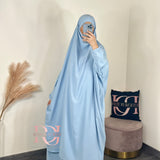 Jilbeb 2 pieces jupe soie de medine, couleur bleu ciel