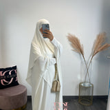 Abaya + khimar soie de medine, couleur blanc