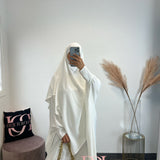 Abaya + khimar soie de medine, couleur blanc