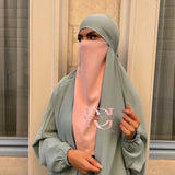 Half-Niqab soie de medine (plusieurs couleurs)