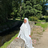 Ensemble Abaya + Khimar Jazz, couleur blanc