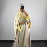 Kimono bi-color, beige/jaune