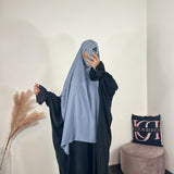 Khimar carré, couleur bleu pastel