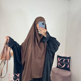 Khimar carré, couleur marron chocolat