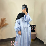Robe popeline, couleur bleu ciel