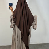 Khimar soie de Medine, couleur marron chocolat (2 longueurs)