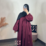 Robe popeline, couleur bordeau