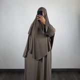Abaya + khimar jersey, taupe