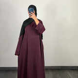 Abaya ambre, couleur prune