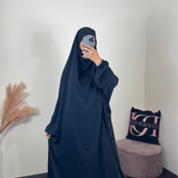 Jilbeb 1 pièce soie de medine, couleur bleu nuit