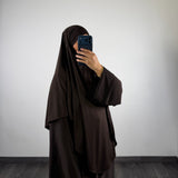 Abaya + khimar jersey, marron