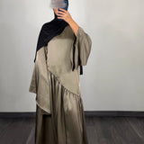 Abaya satin, taupe