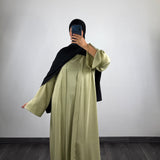Ensemble kimono + sous-abaya, vert sauge