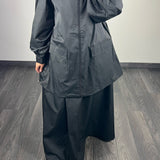 Ensemble parka imperméable avec jupe, noir