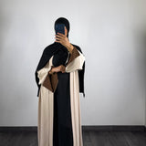 Kimono bi-color, beige/marron