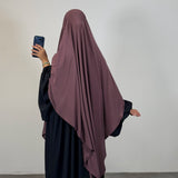 Khimar jersey premium infroissable, couleur mauve poudré
