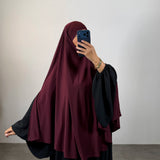 Khimar à fentes jersey premium, couleur bordeaux